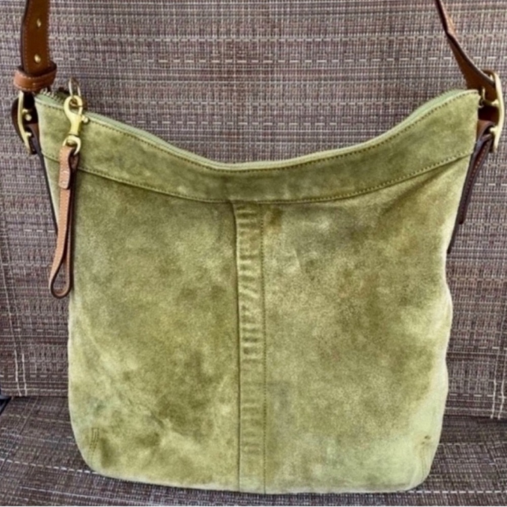 Vintage Coach Y2K Green Suede Slim Duffle
